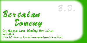 bertalan domeny business card